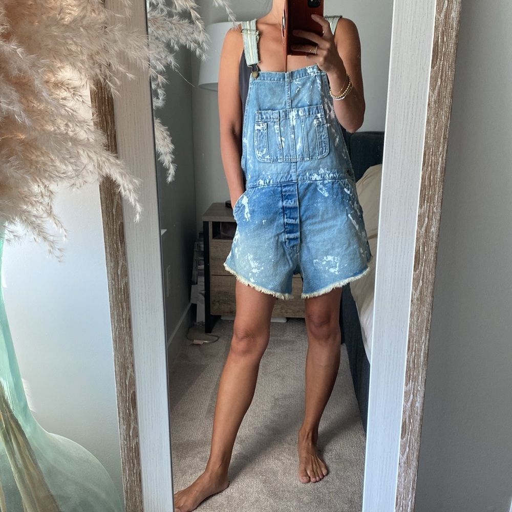 The Great. paint splattered shortalls